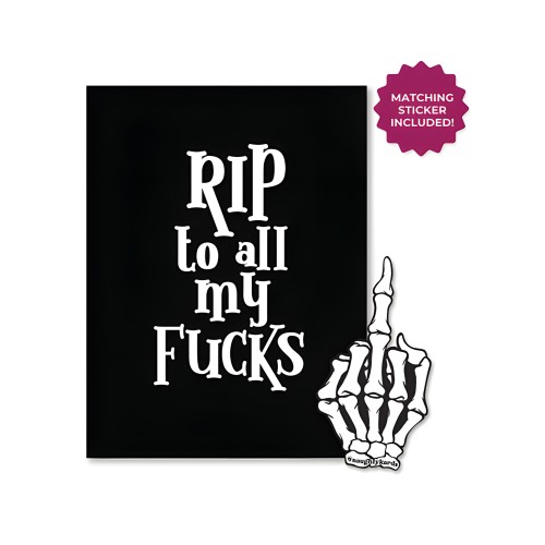 Tarjeta de Felicitación Halloween Rip Fucks con Stickers