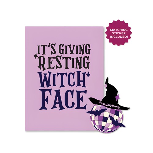 Halloween Witch Face Card