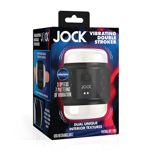 Masturbador Doble Vibrante Curve Toys Jock - Negro