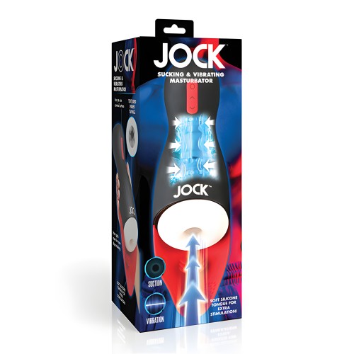 Curve Toys Jock Sucking & Vibrating Masturbator - Negro/Rojo