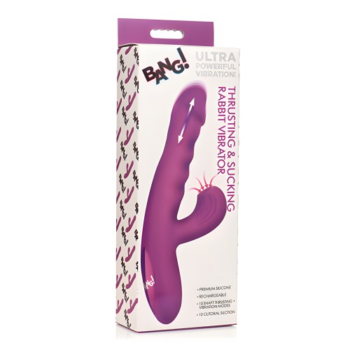Vibrador Conejito Bang! con Movimiento y Succión - Púrpura