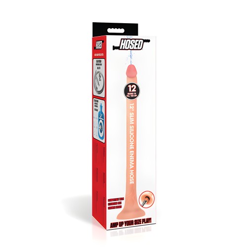 Hosed Silicone Enema Hose - 12" Long