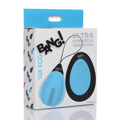 Bang! 10X Silicone Vibrating Egg - Blue