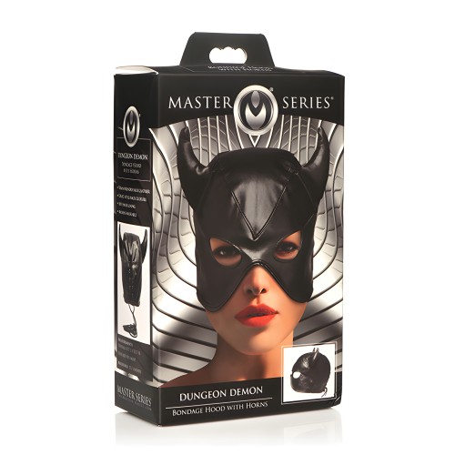 Capucha de Bondage Dungeon Demon con Cuernos