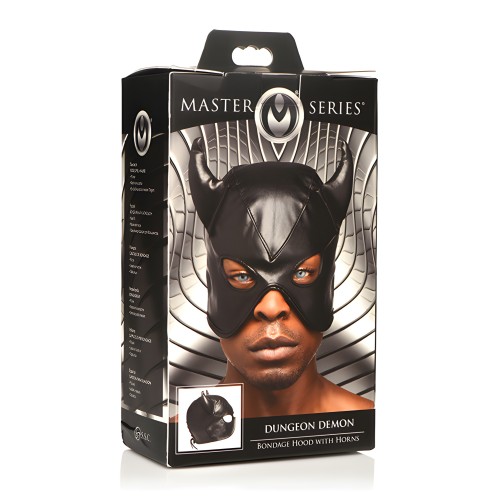 Capucha de Bondage Dungeon Demon con Cuernos
