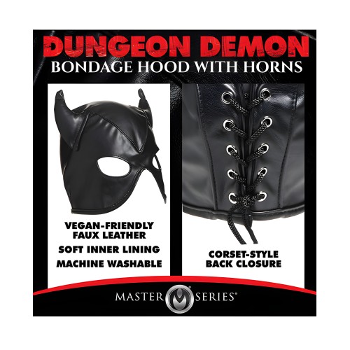 Capucha de Bondage Dungeon Demon con Cuernos