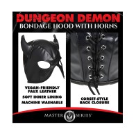 Capucha de Bondage Dungeon Demon con Cuernos