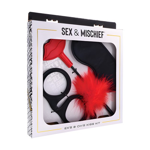 Sex & Mischief Ex's & Oh's Kiss Kit - Red/Black