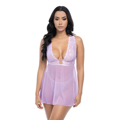 Stassi Lace & Mesh Babydoll - Elegant Lingerie Set