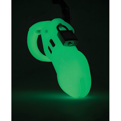 CB-6000 Cock Cage & Lock Set - Glow in the Dark