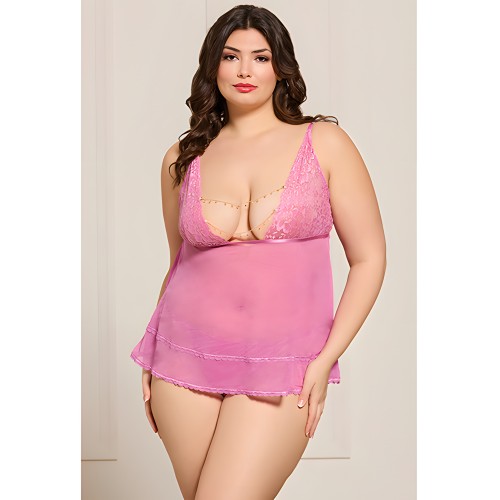 Babydoll de Encaje y Malla