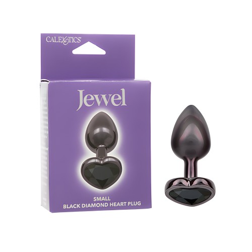 Jewel Plug Anal Corazón de Diamante Negro - Pequeño