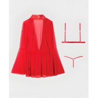 Conjunto de Bata de Malla Transparente Dragon