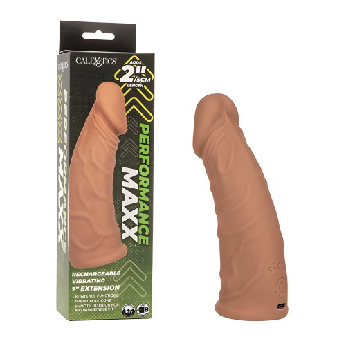 Extensión Vibrante de Pene Performance Maxx 7" - Marrón