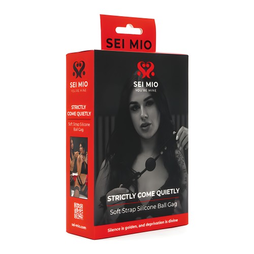 Sei Mio Soft Strap Silicone Ball Gag - Black