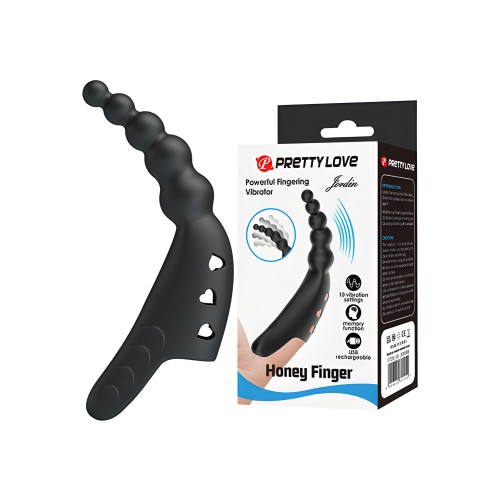 Pretty Love Jordin Beaded Finger Vibe - Black