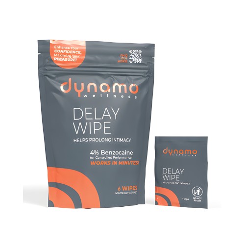 Toallitas de Retraso Dynamo Wellness 4% - Paquete de 6