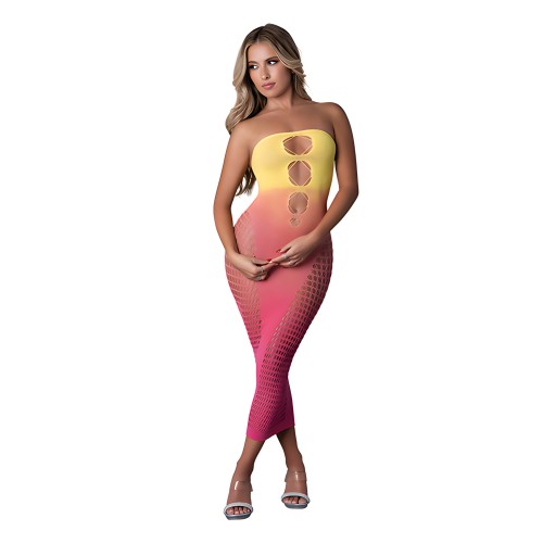 Vestido Sin Mangas Sin Costuras - Ombre Atardecer O/S