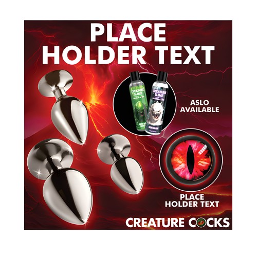 Creature Cocks - Sinister Eyes Red Eye Metal Butt Plug Set