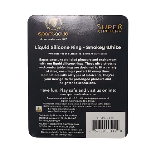 Spartacus Liquid Silicone Cock Ring - Smokey White