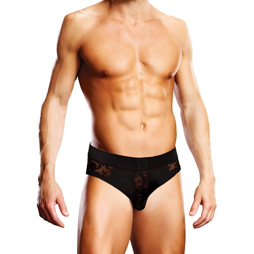Prowler Lace Open Back Brief - Negro LG