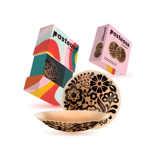 Pastease HALOS Cubiertas de Pezón de Silicona con Caja de Viaje - Bloom D+ Cup 10 o Más Usos