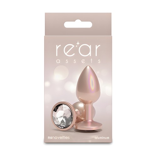Rear Assets Small w/Clear Gem - Iridescent Champagne