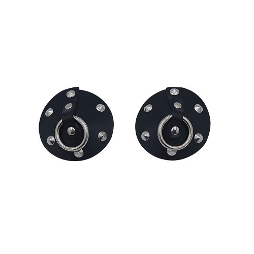 Cubiertas de Pezón de Piel con Estrellas Rouge - Negro