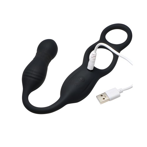 Hyper Thrusting and Vibrating Anal Plug w/C-Ring