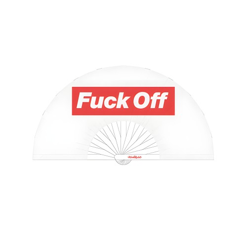 Wood Rocket Fuck Off Fan - White/Red