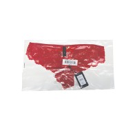 Bella Lace Up Tanga Panty - Red Medium