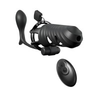 Fantasy C-Ringz Remote Controlled Vibrating Cock Blocker - Black