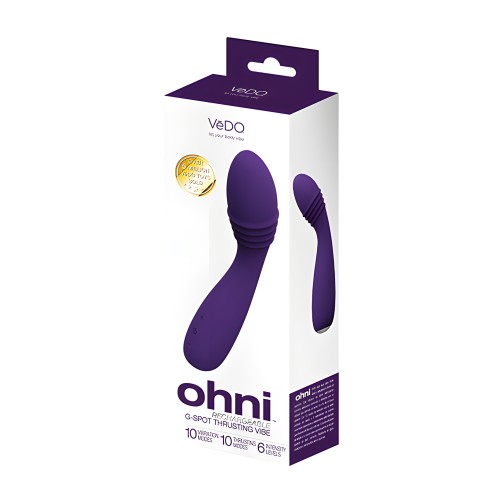 VeDO Ohni Vibrador Recargable con Movimiento de Empuje para el Punto G - Púrpura
