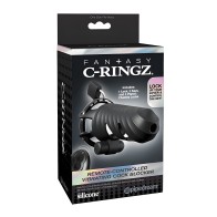 Fantasy C-Ringz Bloqueador Vibrador Control Remoto - Negro