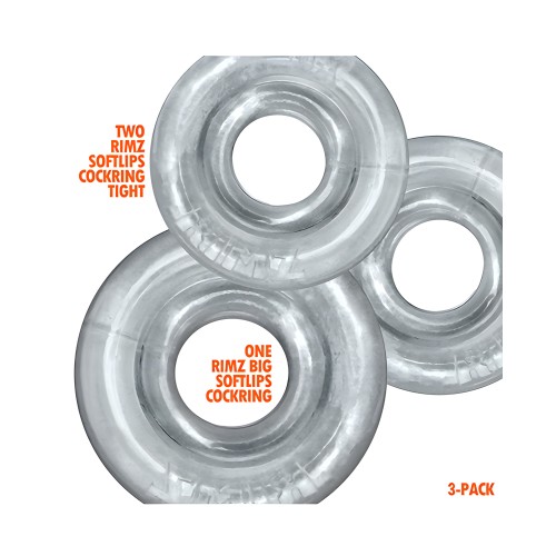 Oxballs Rimringz Multi Size Cock Rings - Clear