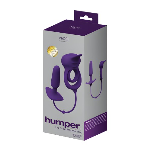 VeDO Humper Rechargeable Dual C-Ring with Anal Plug - Purple