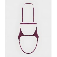 Conjunto de Teddy y Bralette de Malla Brillante - Burdeos MD