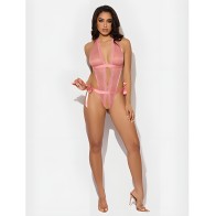 Kiki Lace & Satin Drop Off Teddy - Rose MD