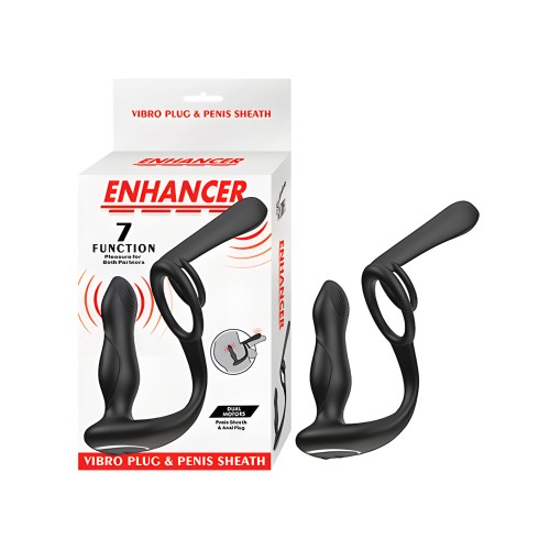 Enhancer Vibro Plug & Penis Sheath Black