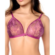 Conjunto de Top Triangular de Encaje Transparente - Rosa S/M