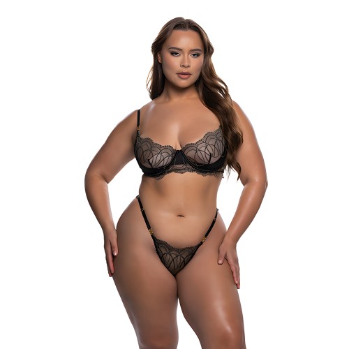 Conjunto Beaded Belle de 2 Piezas - Negro/Dorado 1X