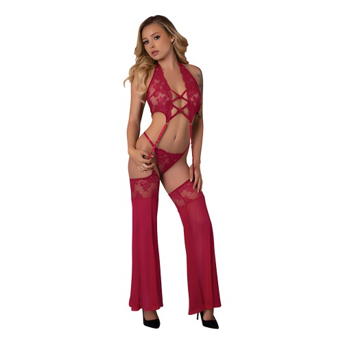 Conjunto de Lencería Negro Cereza