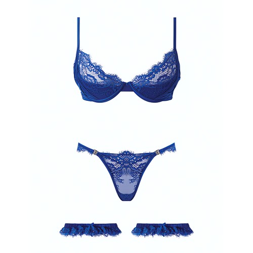 Madeline Lace & Mesh Set Cobalt Blue LG