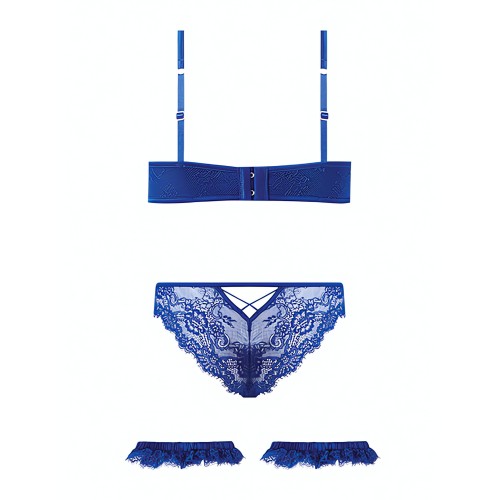 Madeline Lace & Mesh Set Cobalt Blue LG