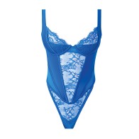 Teddy Madeline de Encaje y Malla - Azul Cobalto 3X/4X | House of Desire
