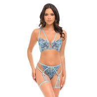 Conjunto Floral Emilia - Azul