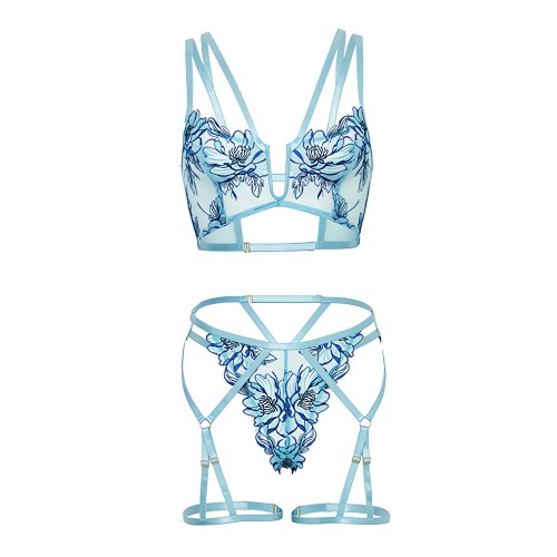 Conjunto Floral Emilia - Azul