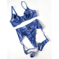 Conjunto de Encaje Delphi - Azul Cobalto
