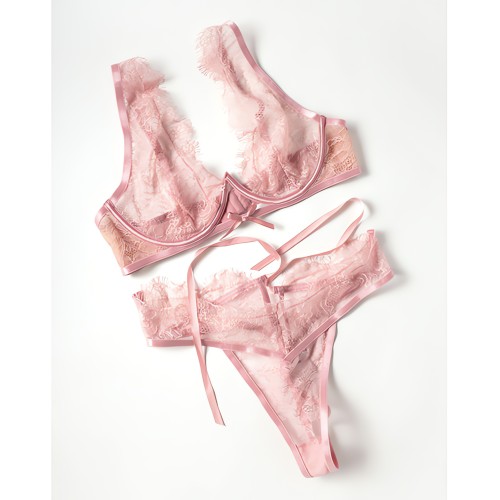 Conjunto de Encaje Beatriz - Rosa