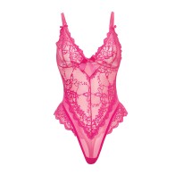 Teddy de Encaje Valentine Rosa